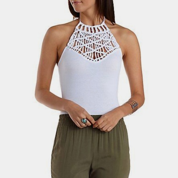 Charlotte Russe Tops - Charlotte Russe  bodysuit, white, sz M